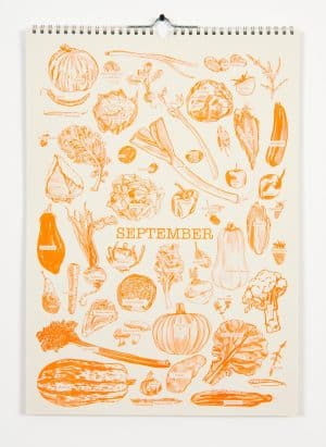 Seasonal Fruit & Veg - Tea Towel Orange