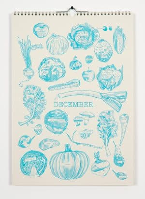 Seasonal Fruit & Veg - Tea Towel Blue