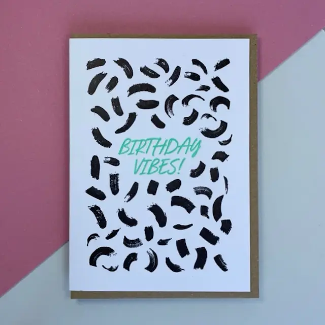 Birthday Vibes (Black/Green) - Little Paper Soul