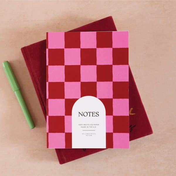 Burgundy Check A5 Notebook - Jupiter Artland