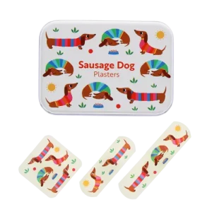 Children's Plasters in a Tin - Sunny Sausage Dog