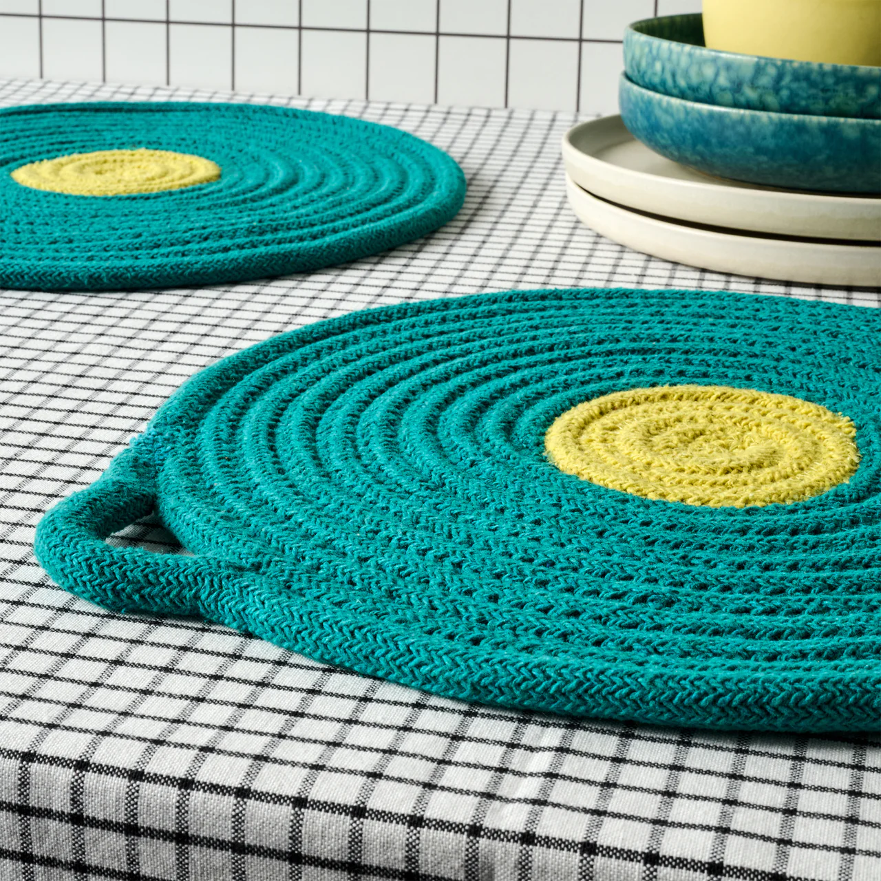 Set of 2 Placemats - Green & Yellow - Image 4