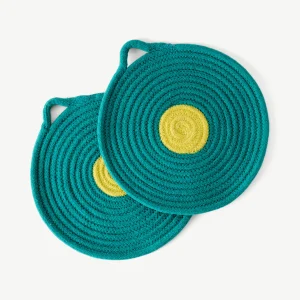 Set of 2 Placemats - Green & Yellow